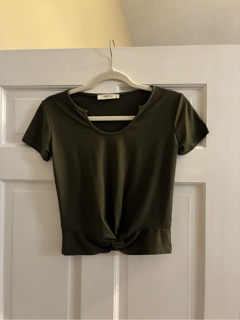 Wild Love Brand Size Small Minimalist Olive Green Top